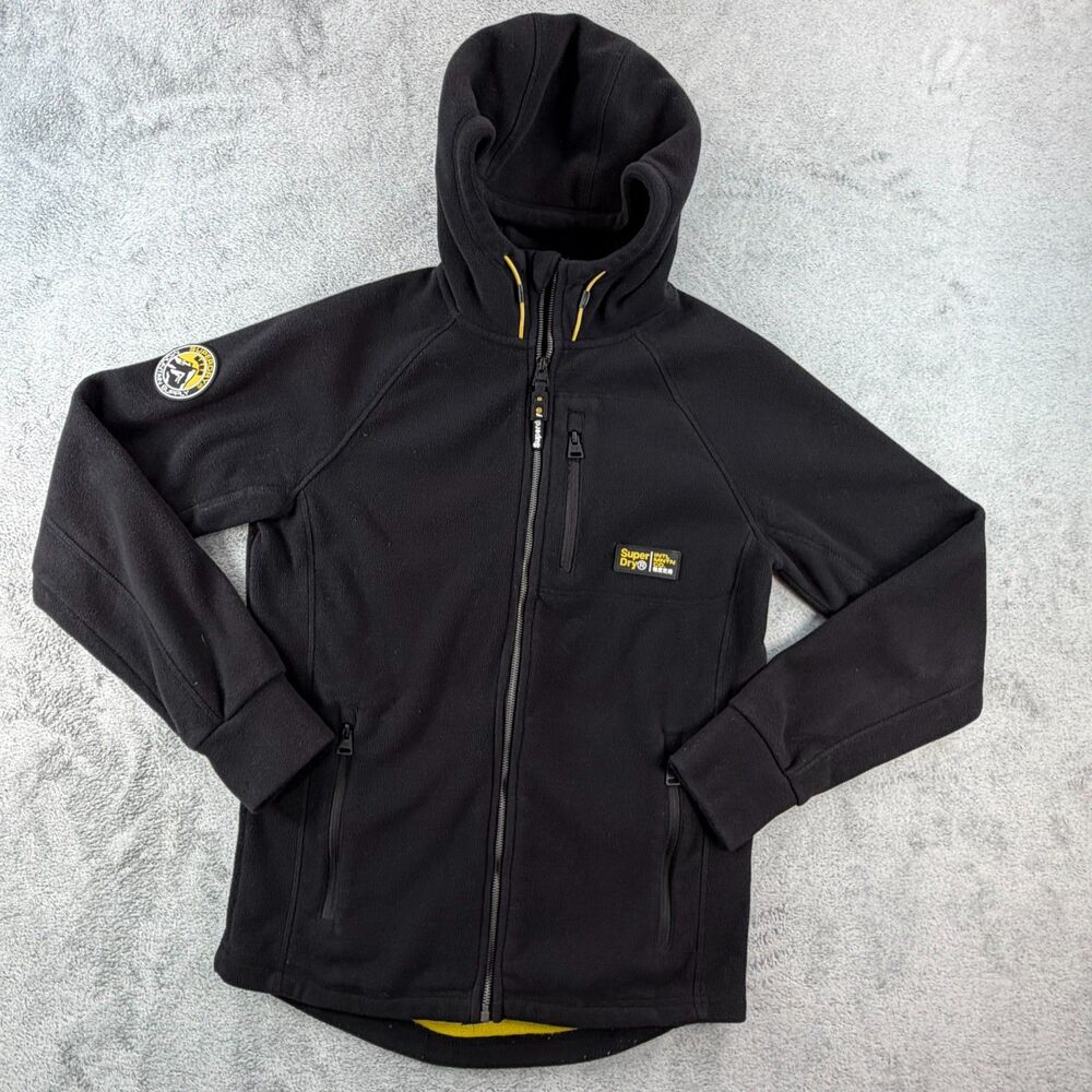 Superdry Hydrotech Jacket Mens Small Black Hooded Supertech Mountain Supply